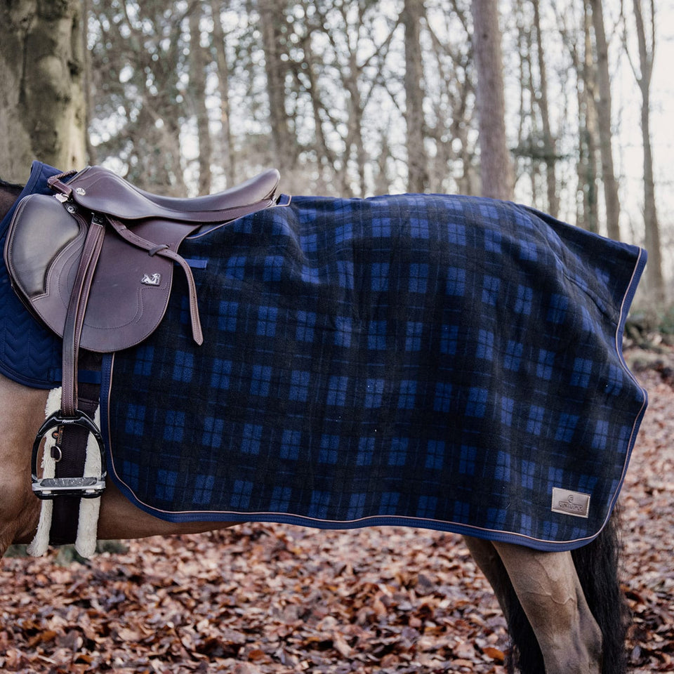 Kentucky Horsewear Heavy Fleece Quarter Rug - Navy Check