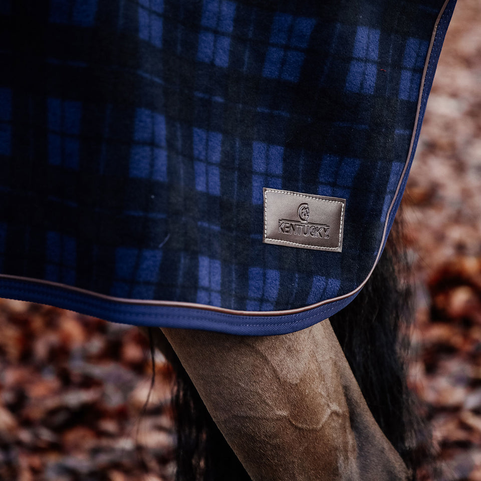 Kentucky Horsewear Heavy Fleece Quarter Rug - Navy Check