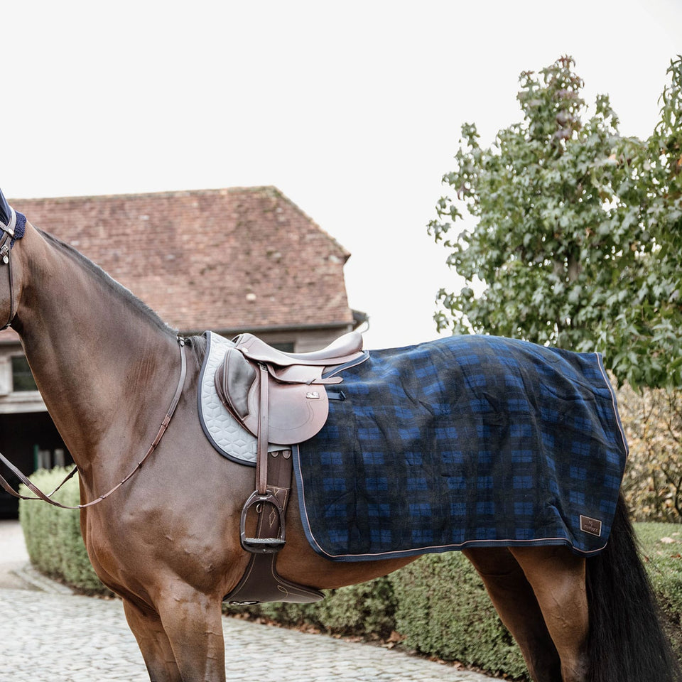 Kentucky Horsewear Heavy Fleece Quarter Rug - Navy Check