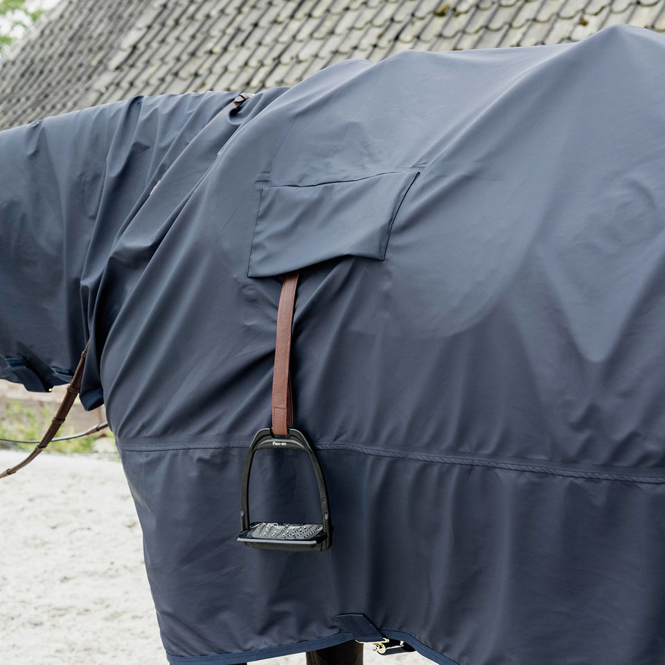 Kentucky Horsewear Hurricane Rain Coat with Stirrup Holes - Navy