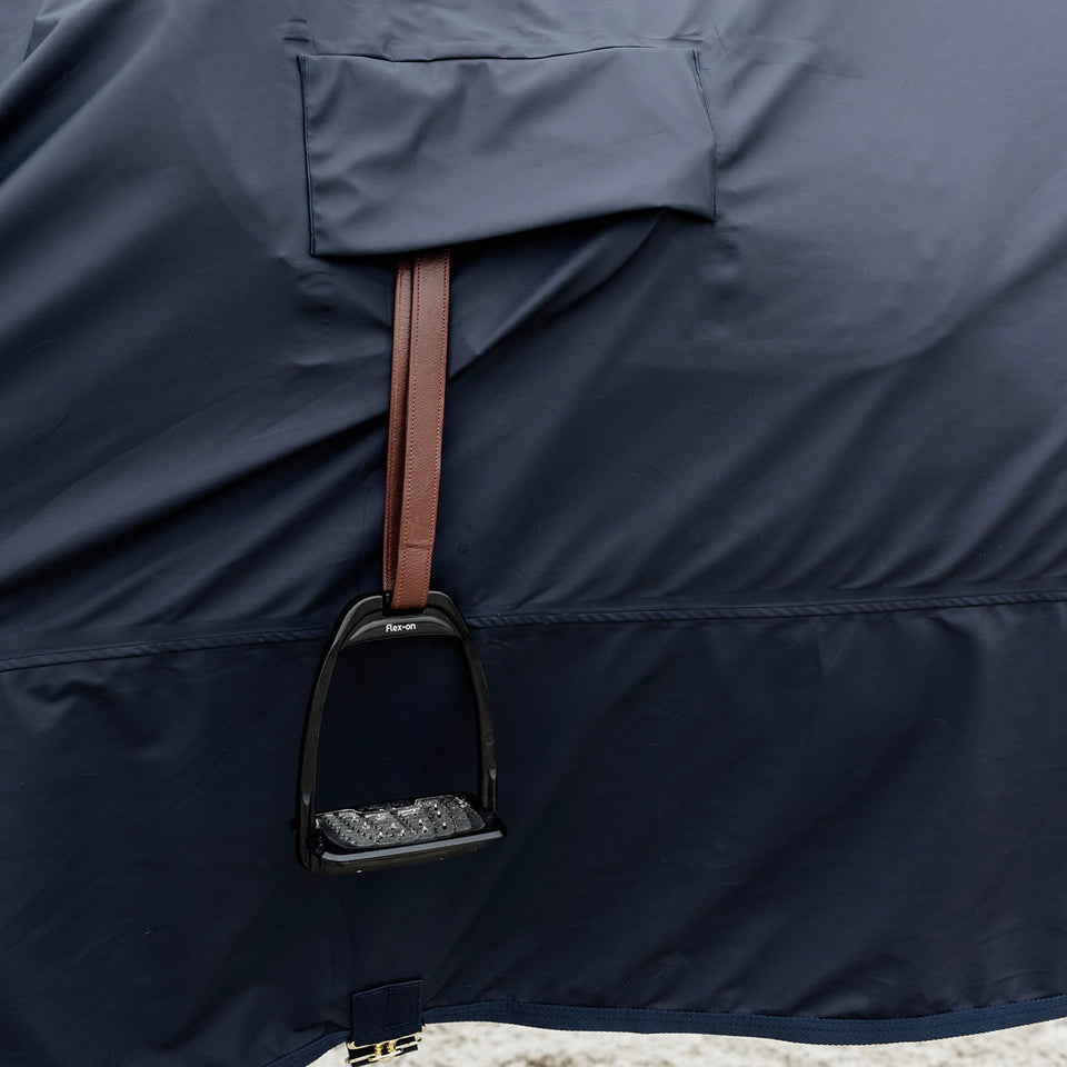 Kentucky Horsewear Hurricane Rain Coat with Stirrup Holes - Navy