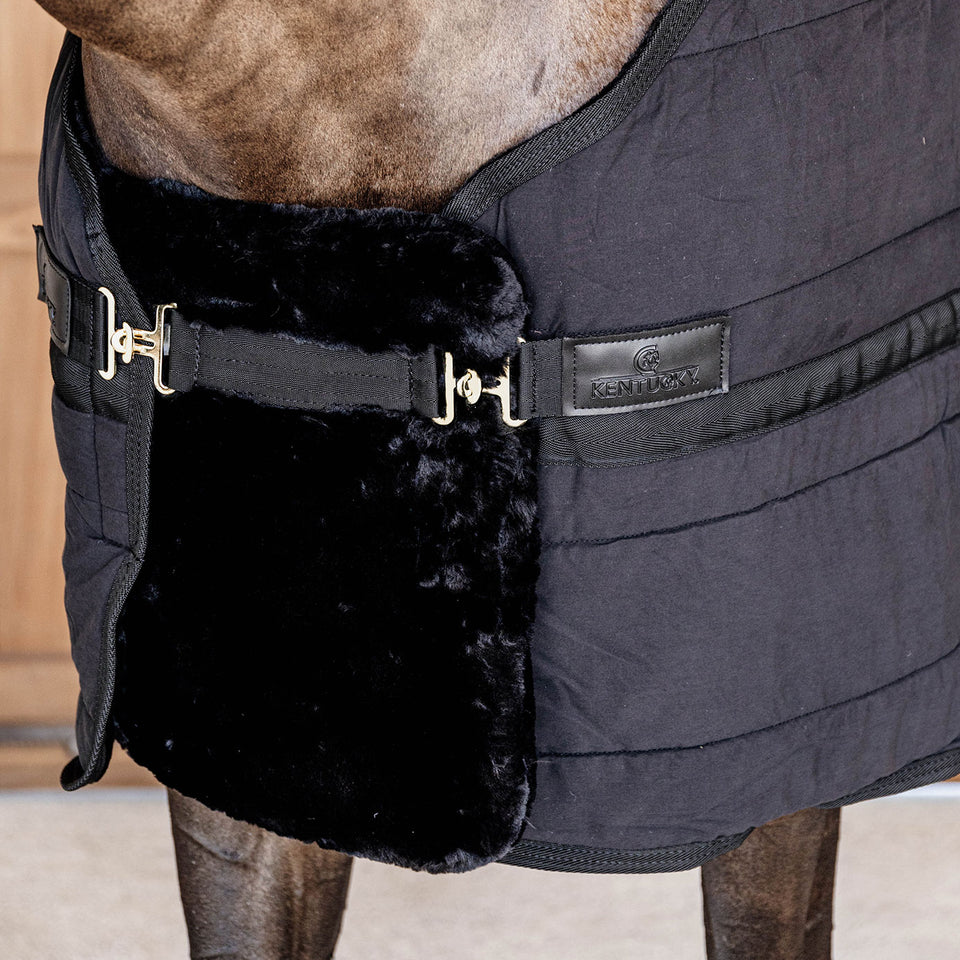 Kentucky Horsewear Sheepskin Chest Expander - 1 Buckle - Black