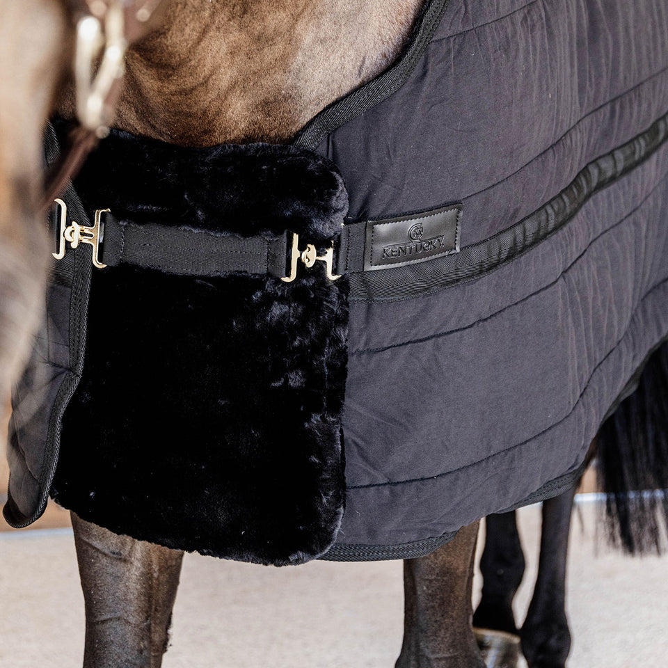 Kentucky Horsewear Sheepskin Chest Expander - 1 Buckle - Black
