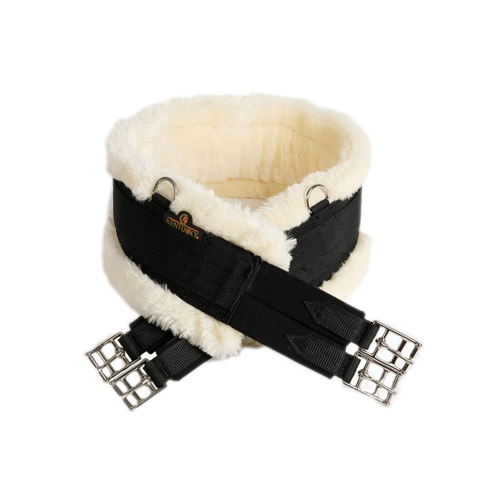 Kentucky Horsewear Sheepskin Girth - Black/Natural