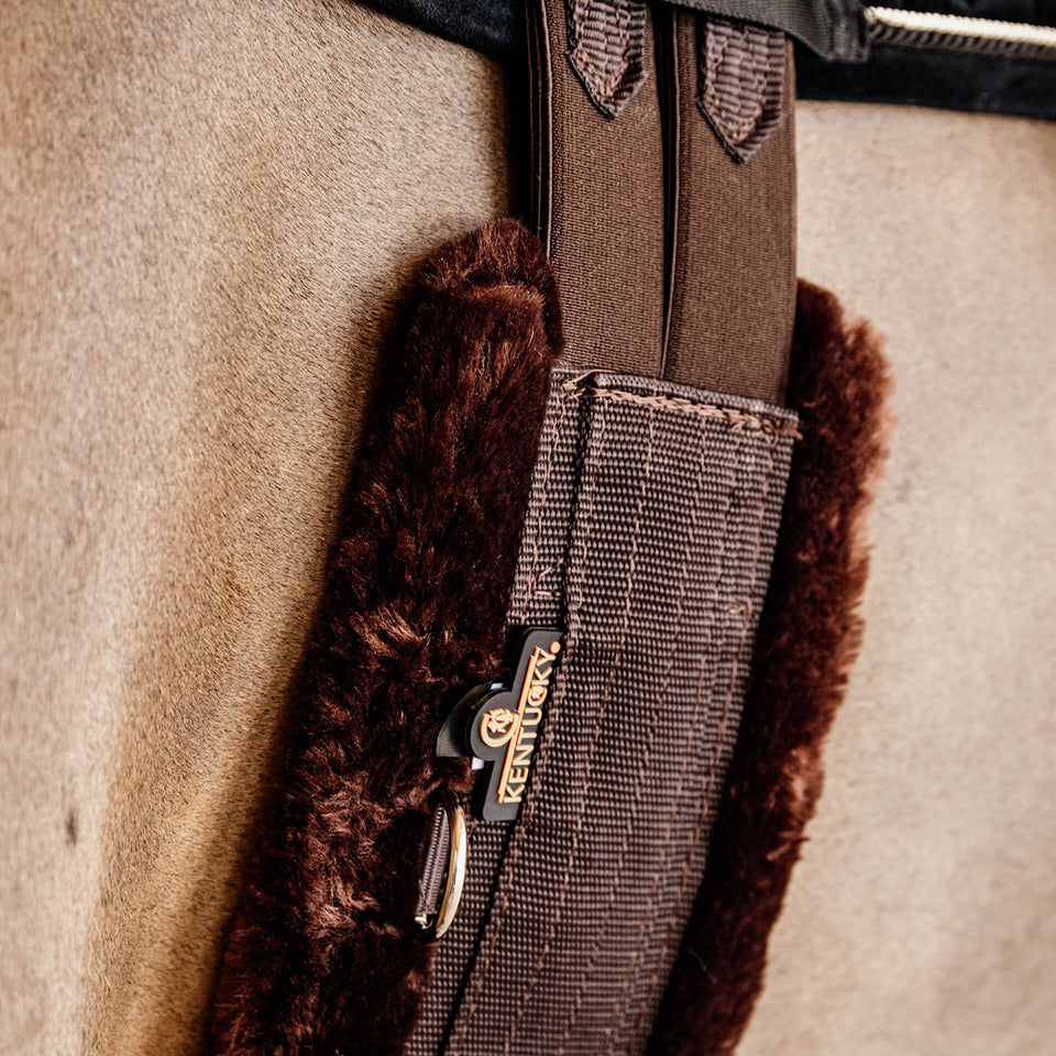 Kentucky Horsewear Sheepskin Girth - Brown/Brown