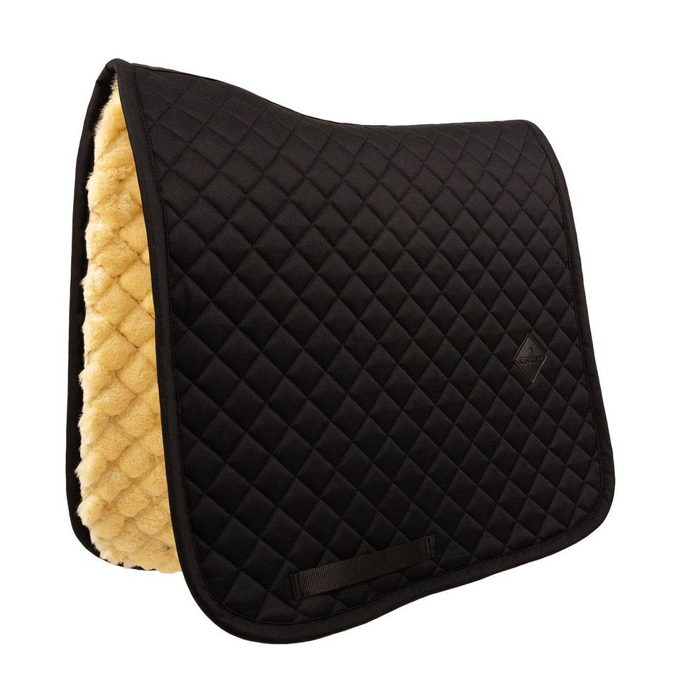 Kentucky Horsewear Skin Friendly Sheepskin Diamond Dressage Saddle Cloth - Black