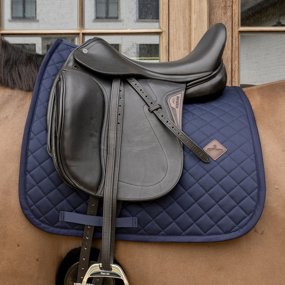 Kentucky Horsewear Skin Friendly Sheepskin Diamond Dressage Saddle Cloth - Navy