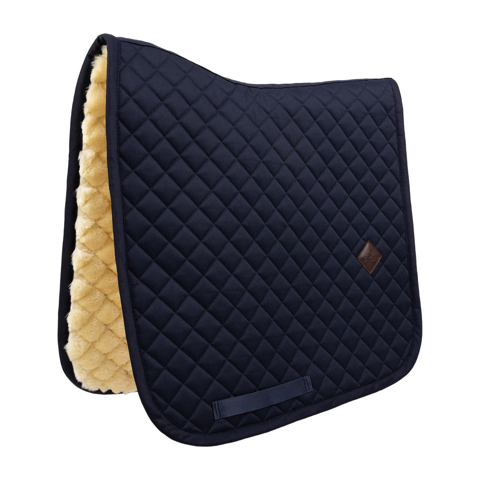 Kentucky Horsewear Skin Friendly Sheepskin Diamond Dressage Saddle Cloth - Navy
