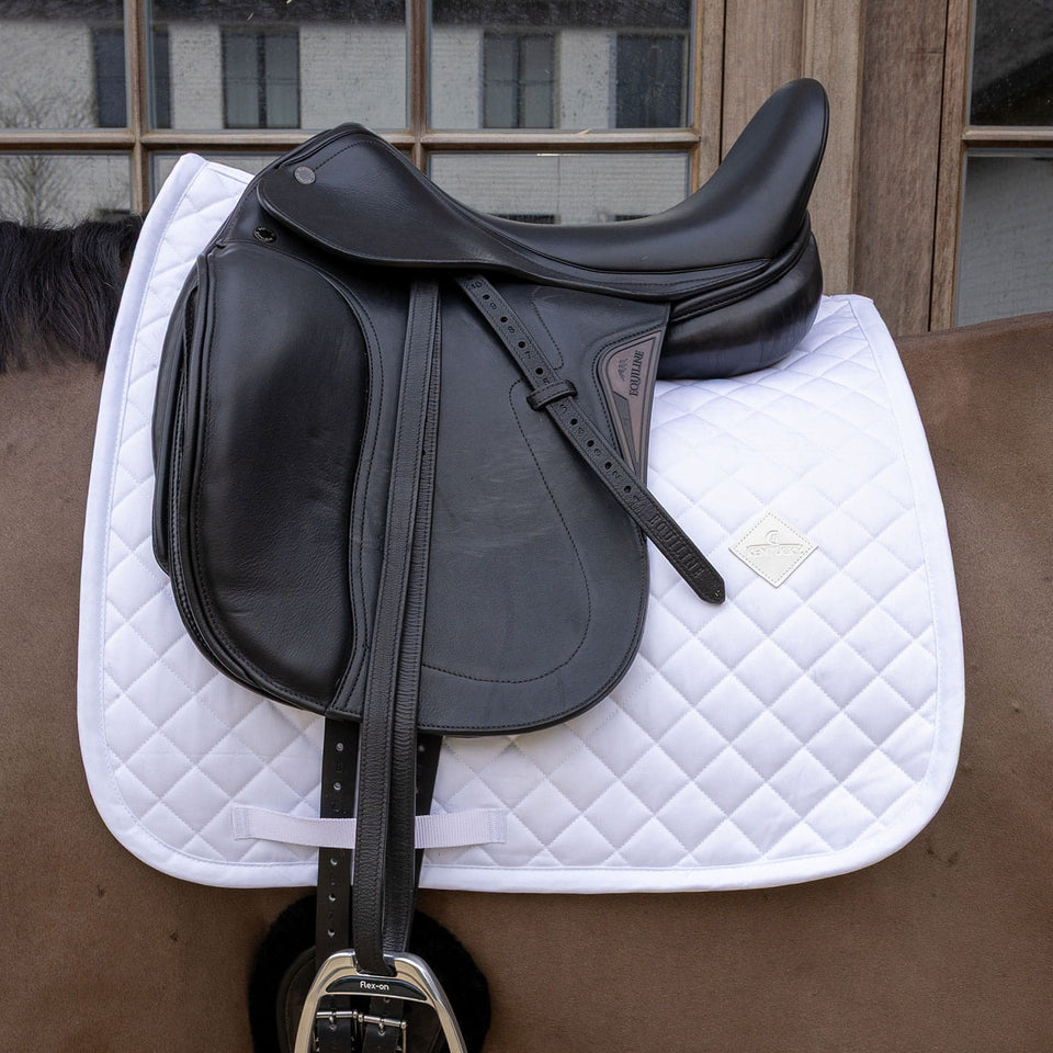 Kentucky Horsewear Skin Friendly Sheepskin Diamond Dressage Saddle Cloth - White