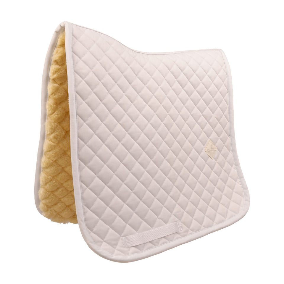 Kentucky Horsewear Skin Friendly Sheepskin Diamond Dressage Saddle Cloth - White