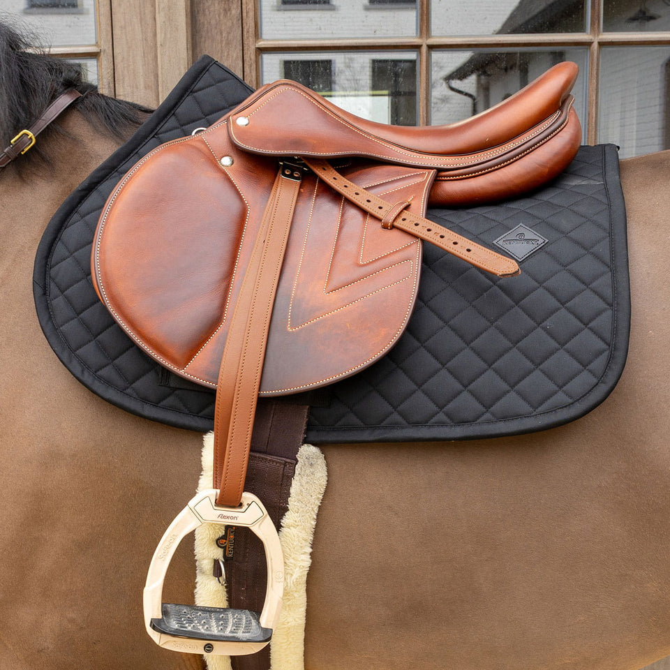 Kentucky Horsewear Skin Friendly Sheepskin Diamond Jumping Saddle Cloth - Black