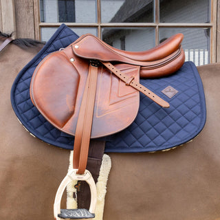 Kentucky Horsewear Skin Friendly Sheepskin Diamond Jumping Saddle Cloth - Navy