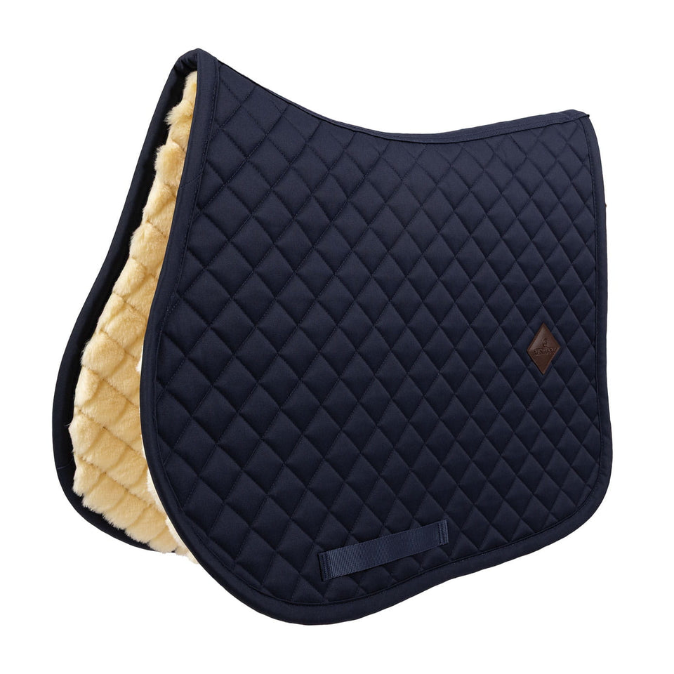 Kentucky Horsewear Skin Friendly Sheepskin Diamond Jumping Saddle Cloth - Navy