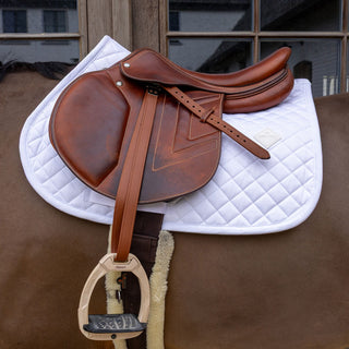 Kentucky Horsewear Skin Friendly Sheepskin Diamond Jumping Saddle Cloth - White
