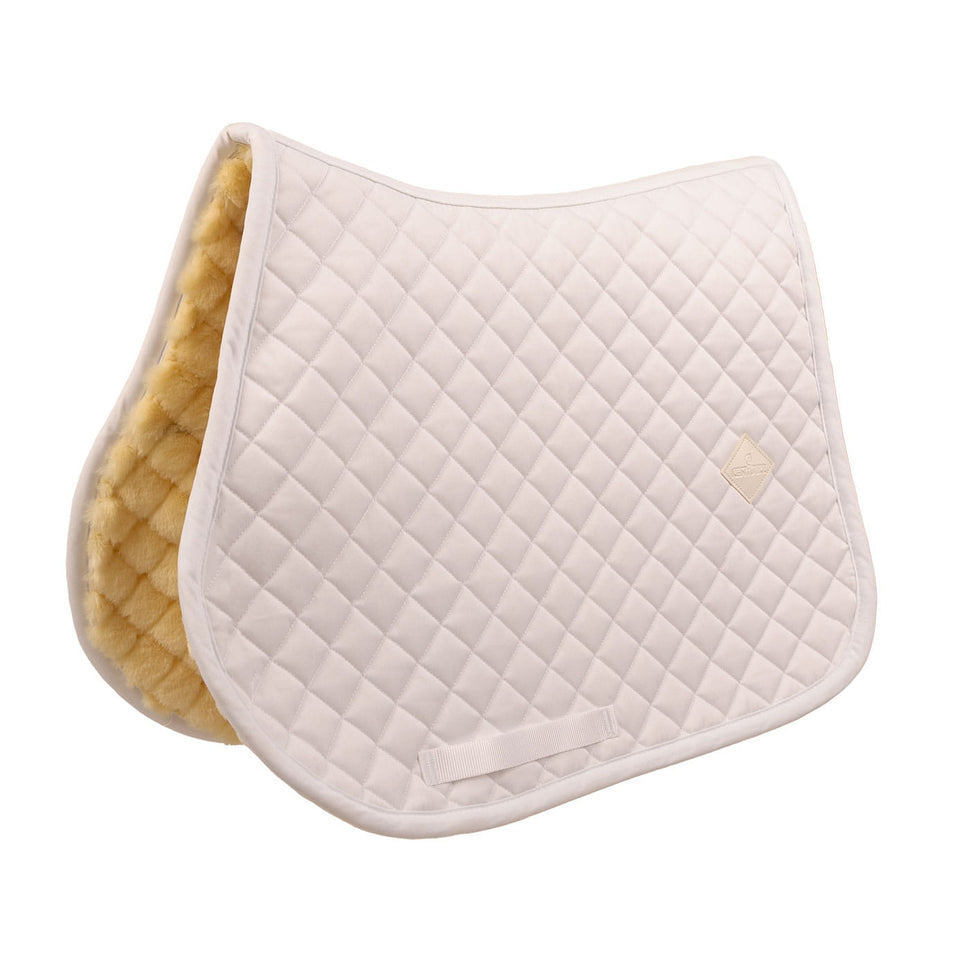 Kentucky Horsewear Skin Friendly Sheepskin Diamond Jumping Saddle Cloth - White