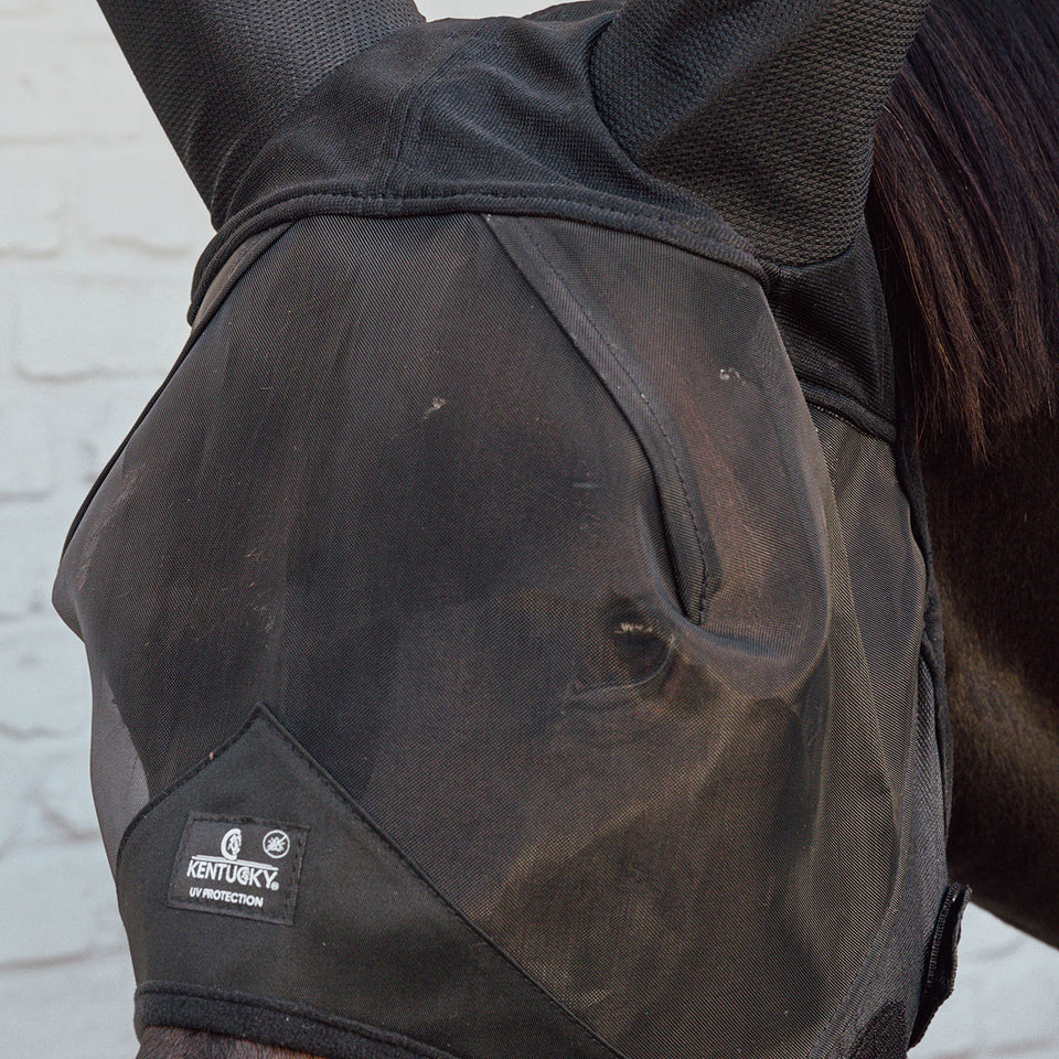 Kentucky Horsewear Fly Mask with Soundless Ears - Black