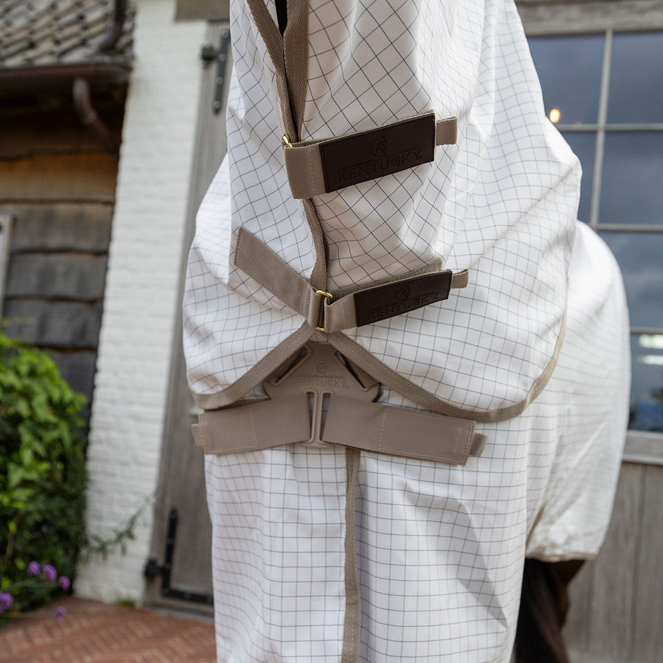 Kentucky Horsewear Comfort Sweet Itch Summer Sheet & Fly Rug - White/Beige