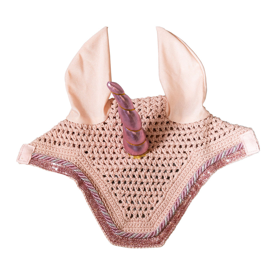 Kentucky Horsewear Wellington Unicorn Glitter Fly Veil - Soft Rose