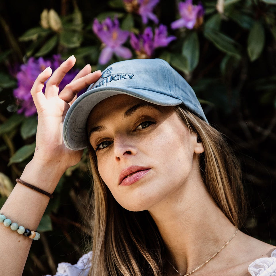 Kentucky Horsewear Velvet Baseball Cap - Light Blue