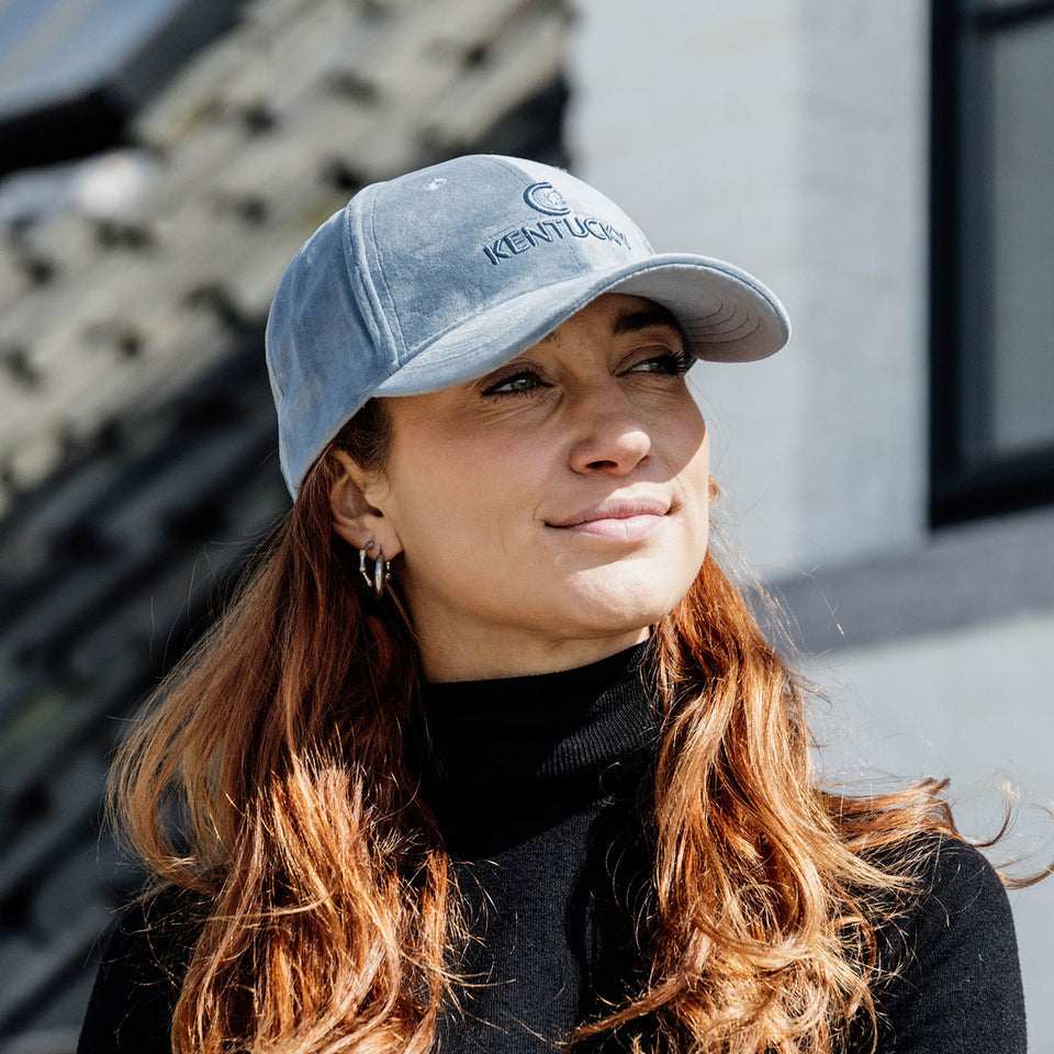 Kentucky Horsewear Velvet Baseball Cap - Light Blue