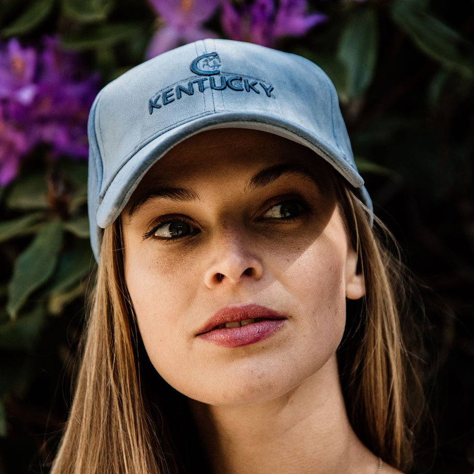 Kentucky Horsewear Velvet Baseball Cap - Light Blue