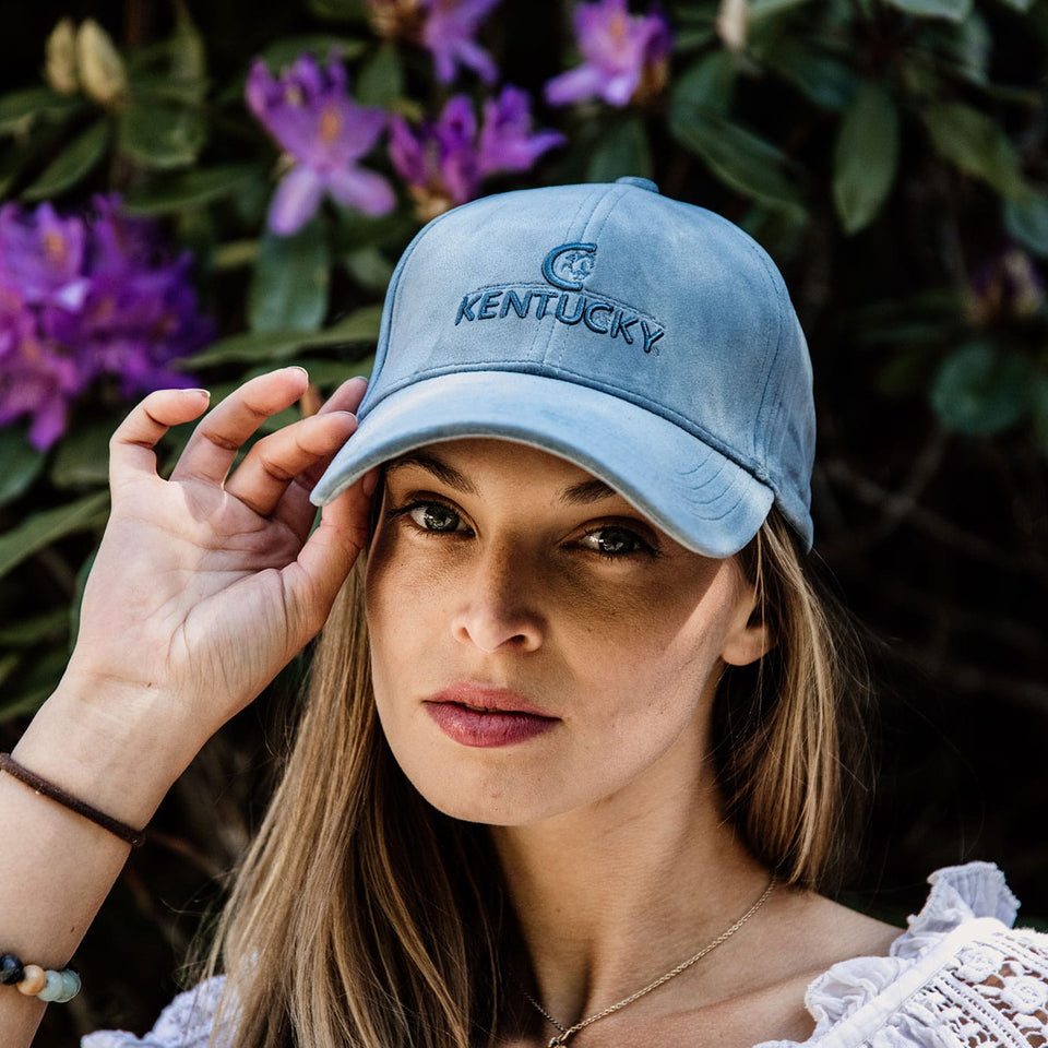 Kentucky Horsewear Velvet Baseball Cap - Light Blue