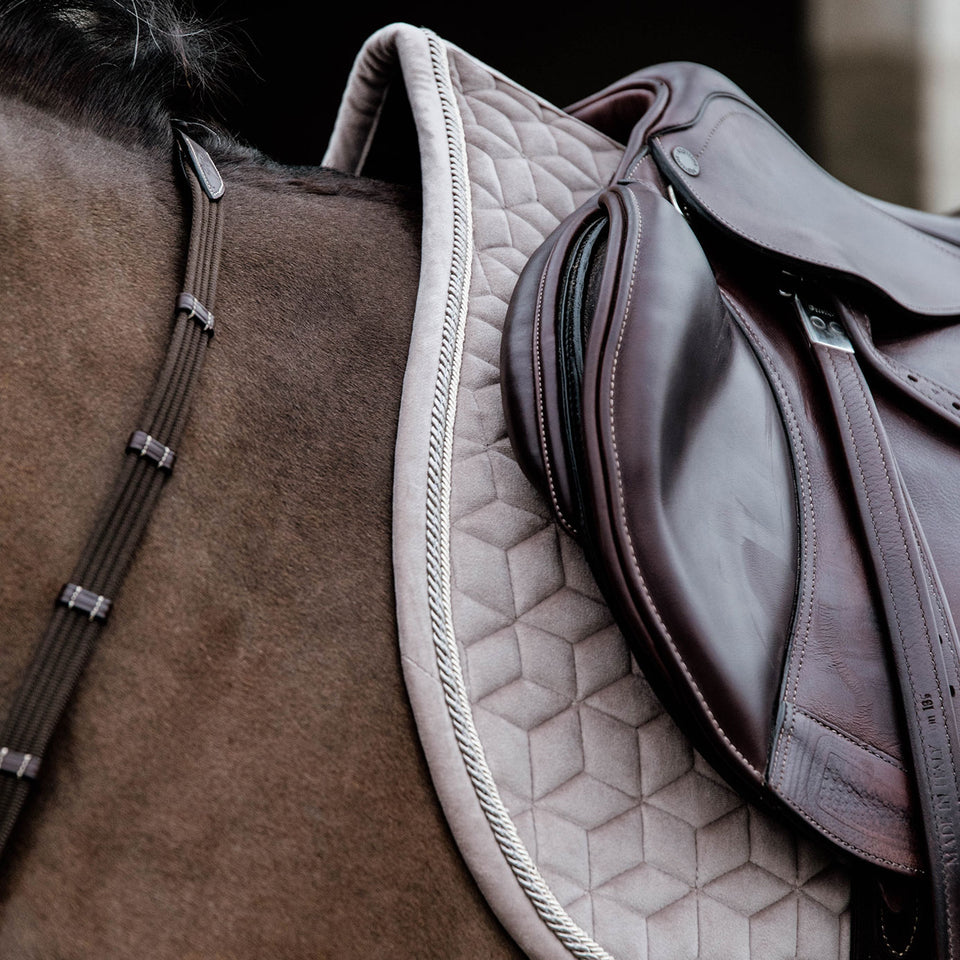 Kentucky Horsewear Velvet Basic Jumping Saddle Cloth - Beige
