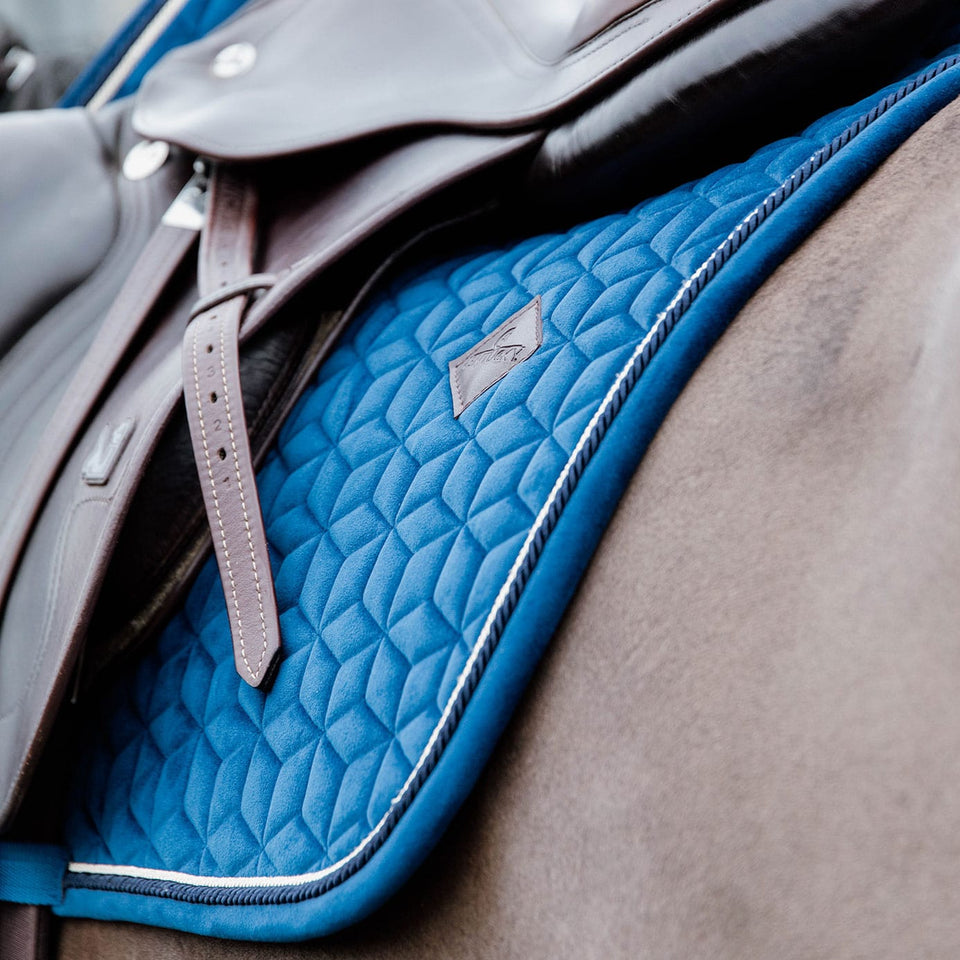 Kentucky Horsewear Velvet Basic Jumping Saddle Cloth - Navy
