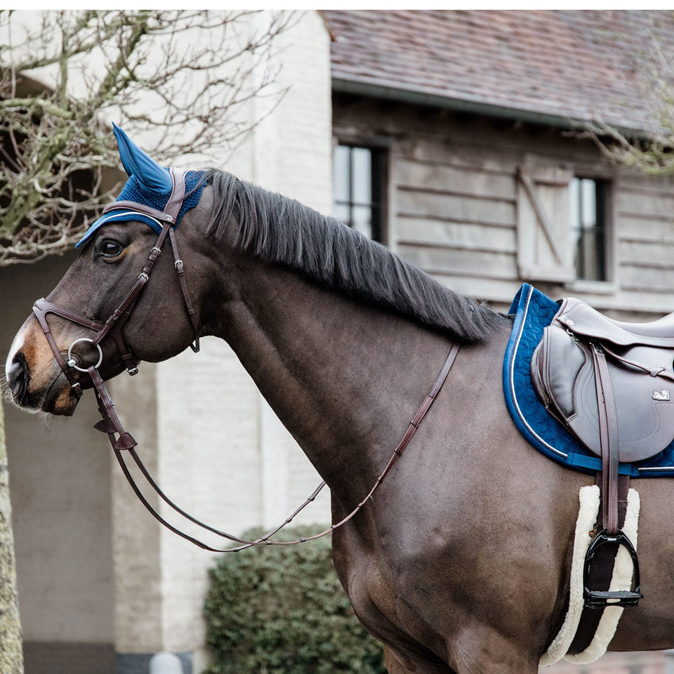 Kentucky Horsewear Velvet Basic Jumping Saddle Cloth - Navy