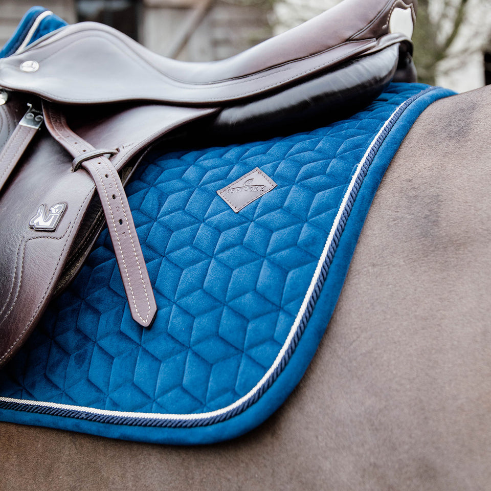 Kentucky Horsewear Velvet Basic Jumping Saddle Cloth - Navy