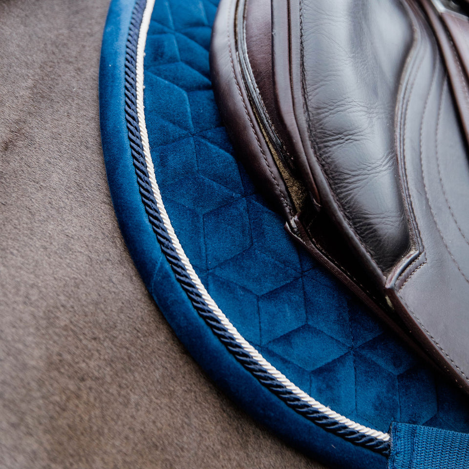 Kentucky Horsewear Velvet Basic Jumping Saddle Cloth - Navy
