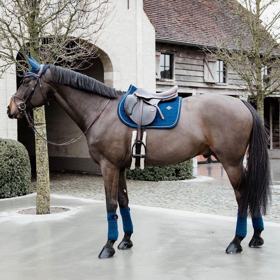 Kentucky Horsewear Velvet Basic Jumping Saddle Cloth - Navy