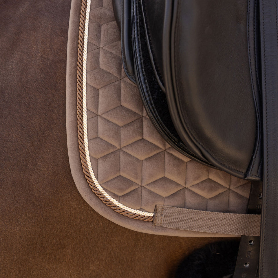 Kentucky Horsewear Velvet Dressage Saddle Cloth - Beige