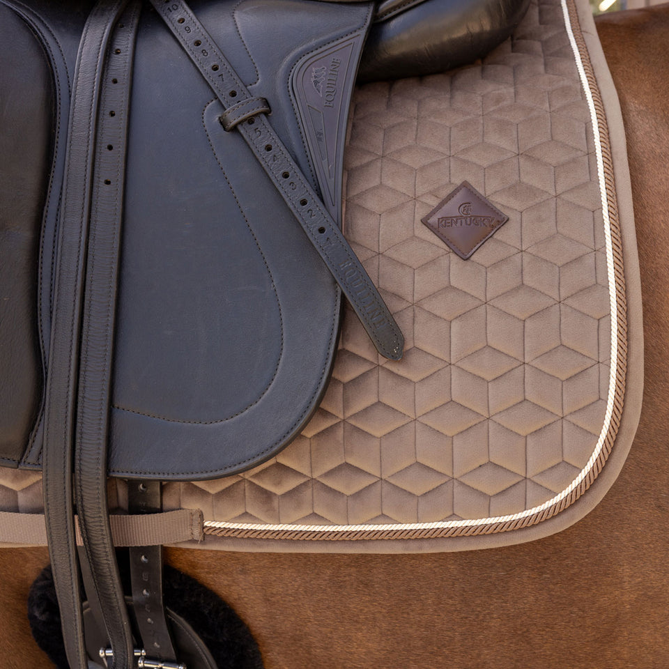 Kentucky Horsewear Velvet Dressage Saddle Cloth - Beige