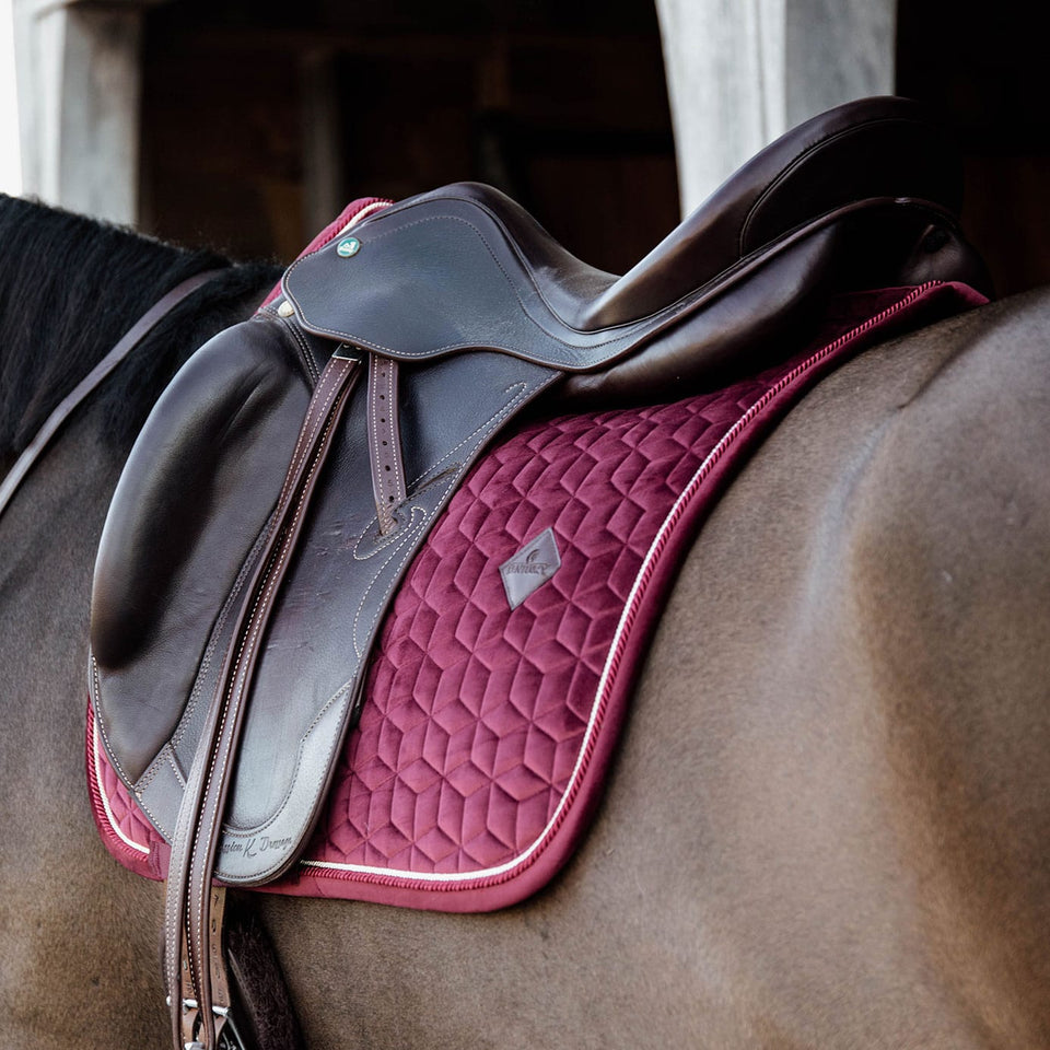 Kentucky Horsewear Velvet Dressage Saddle Cloth - Bordeaux