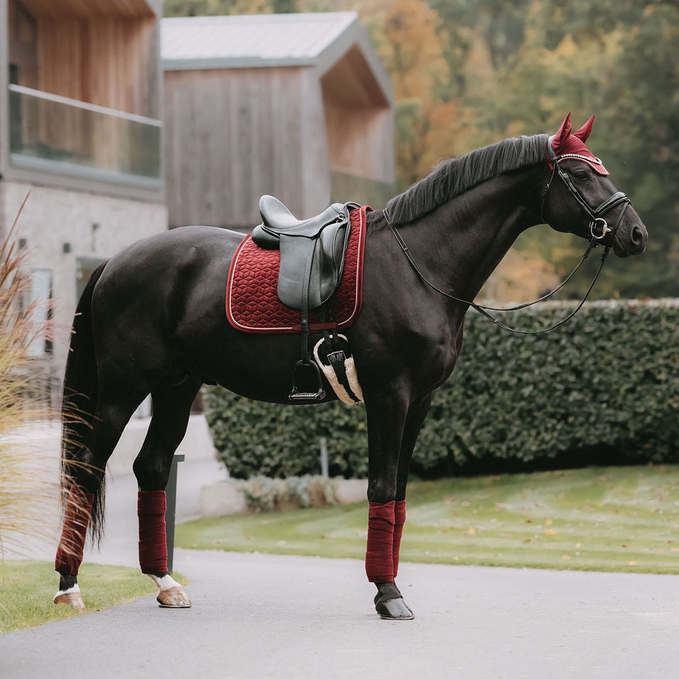 Kentucky Horsewear Velvet Dressage Saddle Cloth - Bordeaux