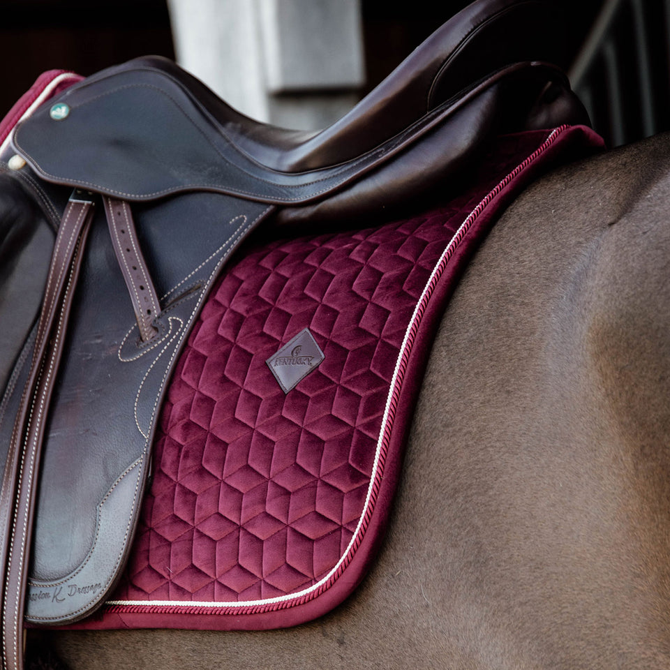 Kentucky Horsewear Velvet Dressage Saddle Cloth - Bordeaux