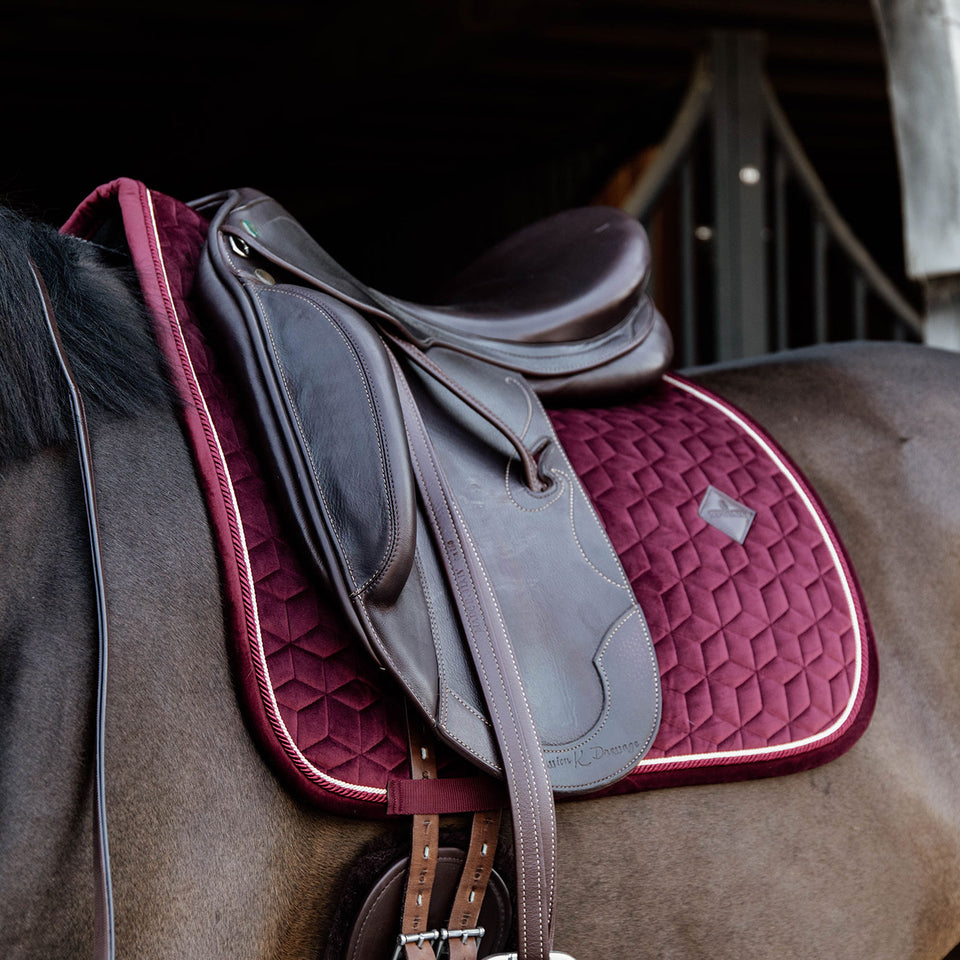 Kentucky Horsewear Velvet Dressage Saddle Cloth - Bordeaux