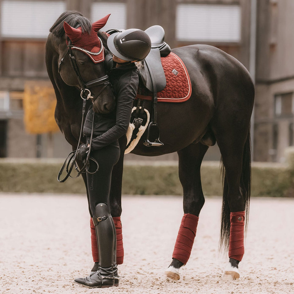 Kentucky Horsewear Velvet Dressage Saddle Cloth - Bordeaux