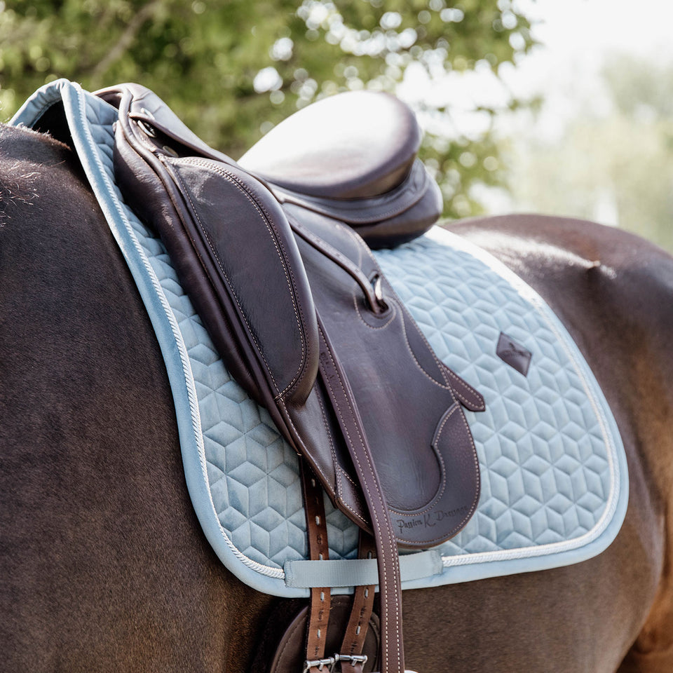 Kentucky Horsewear Velvet Dressage Saddle Cloth - Light Blue