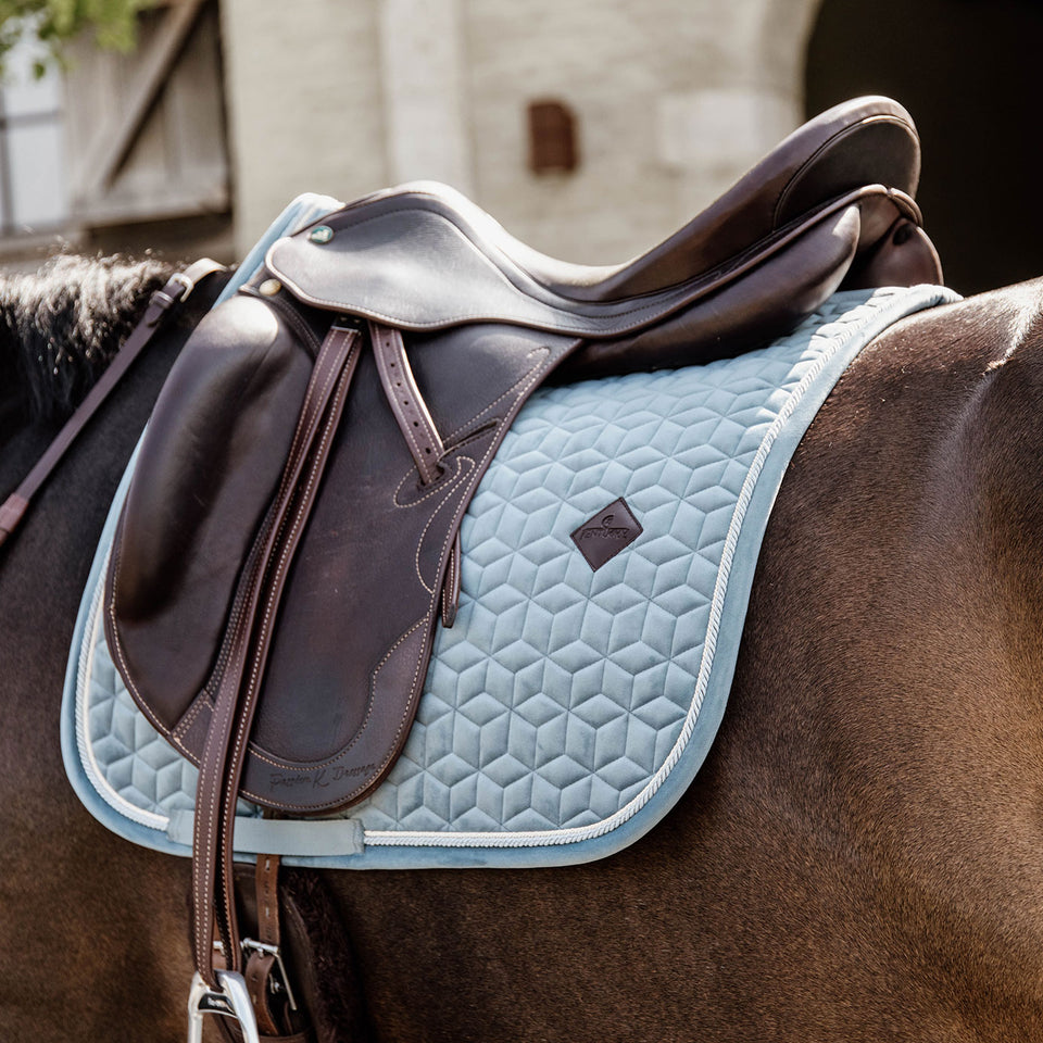 Kentucky Horsewear Velvet Dressage Saddle Cloth - Light Blue
