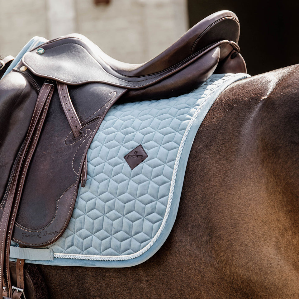 Kentucky Horsewear Velvet Dressage Saddle Cloth - Light Blue