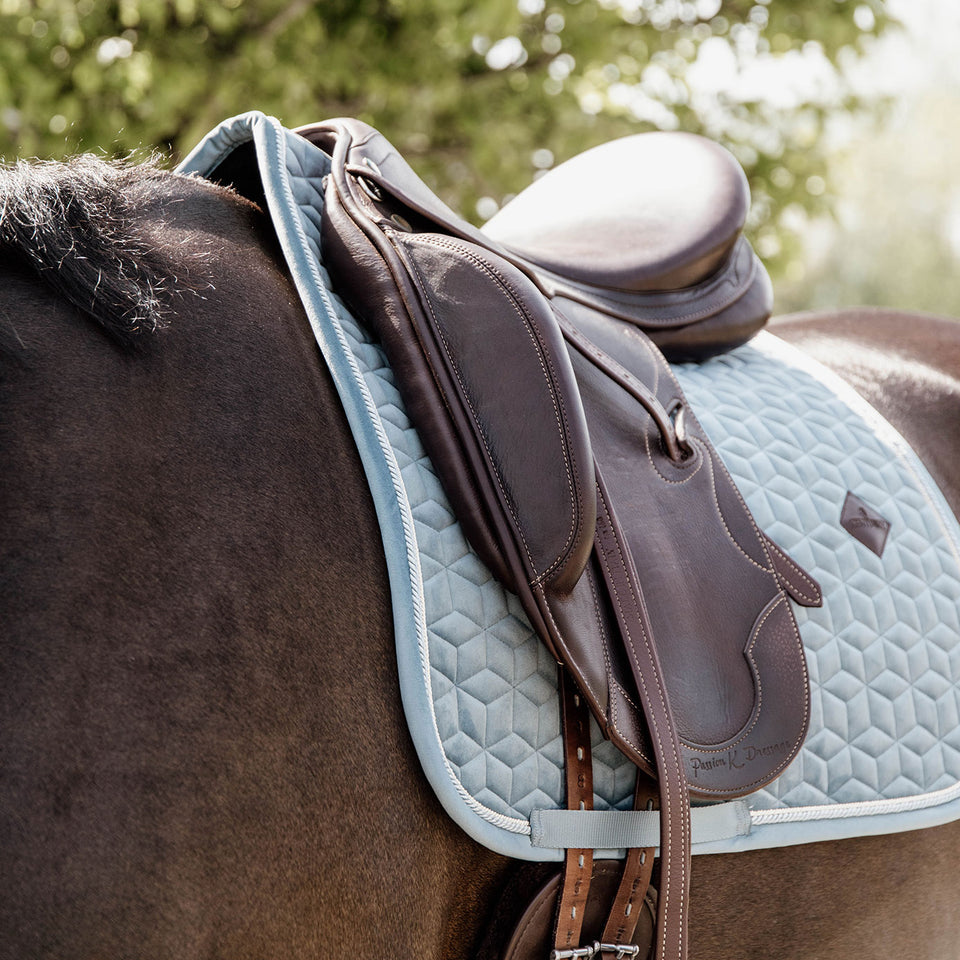 Kentucky Horsewear Velvet Dressage Saddle Cloth - Light Blue