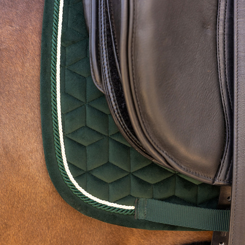 Kentucky Horsewear Velvet Dressage Saddle Cloth - Pine Green