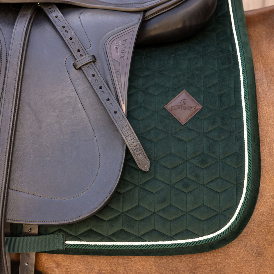 Kentucky Horsewear Velvet Dressage Saddle Cloth - Pine Green
