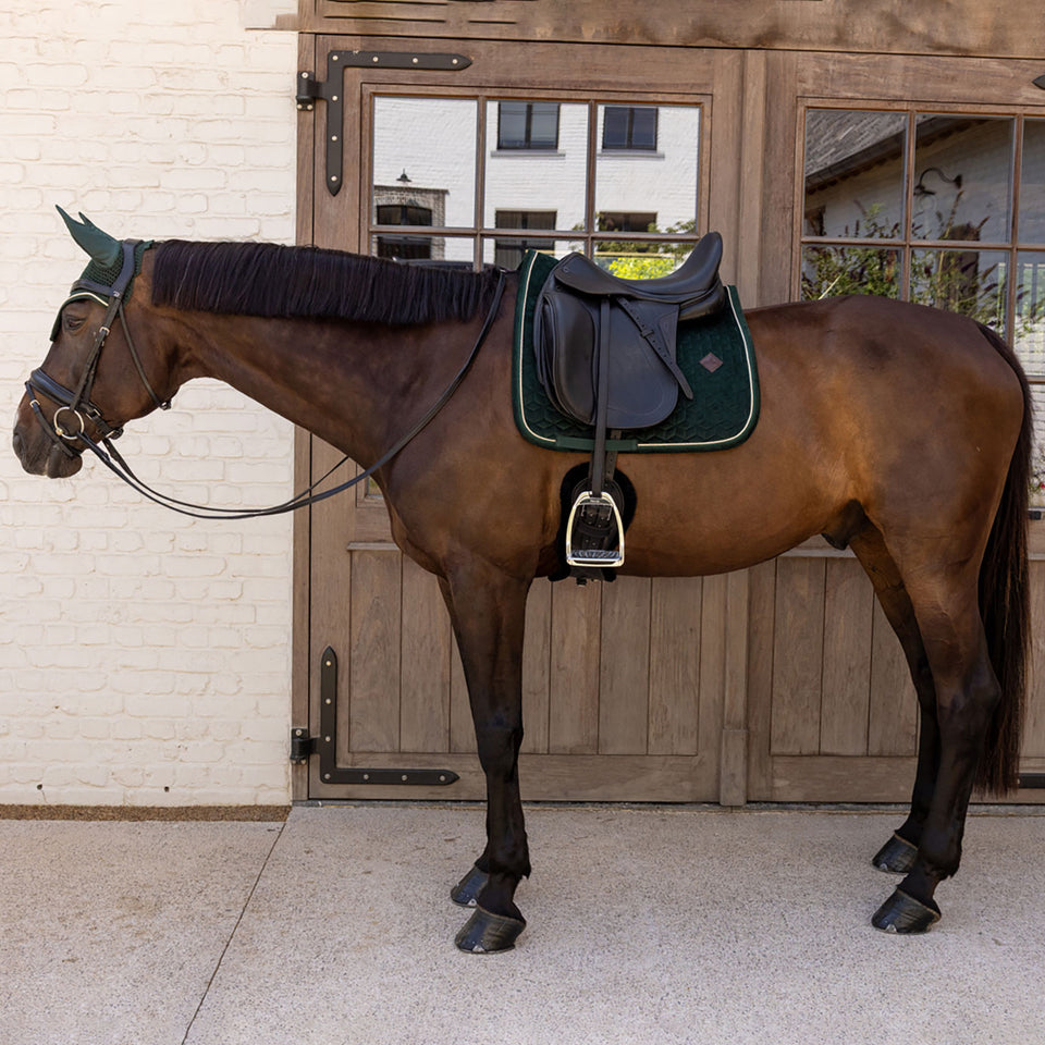 Kentucky Horsewear Velvet Dressage Saddle Cloth - Pine Green