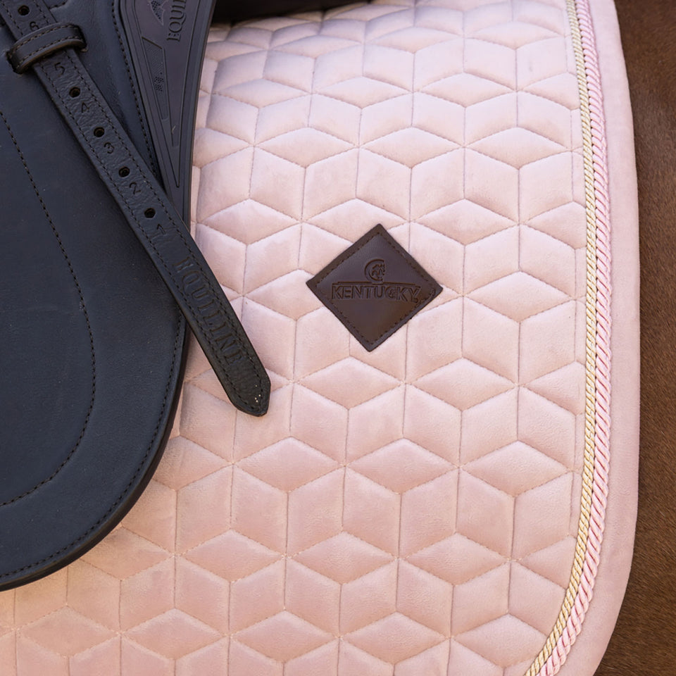 Kentucky Horsewear Velvet Dressage Saddle Cloth - Soft Rose