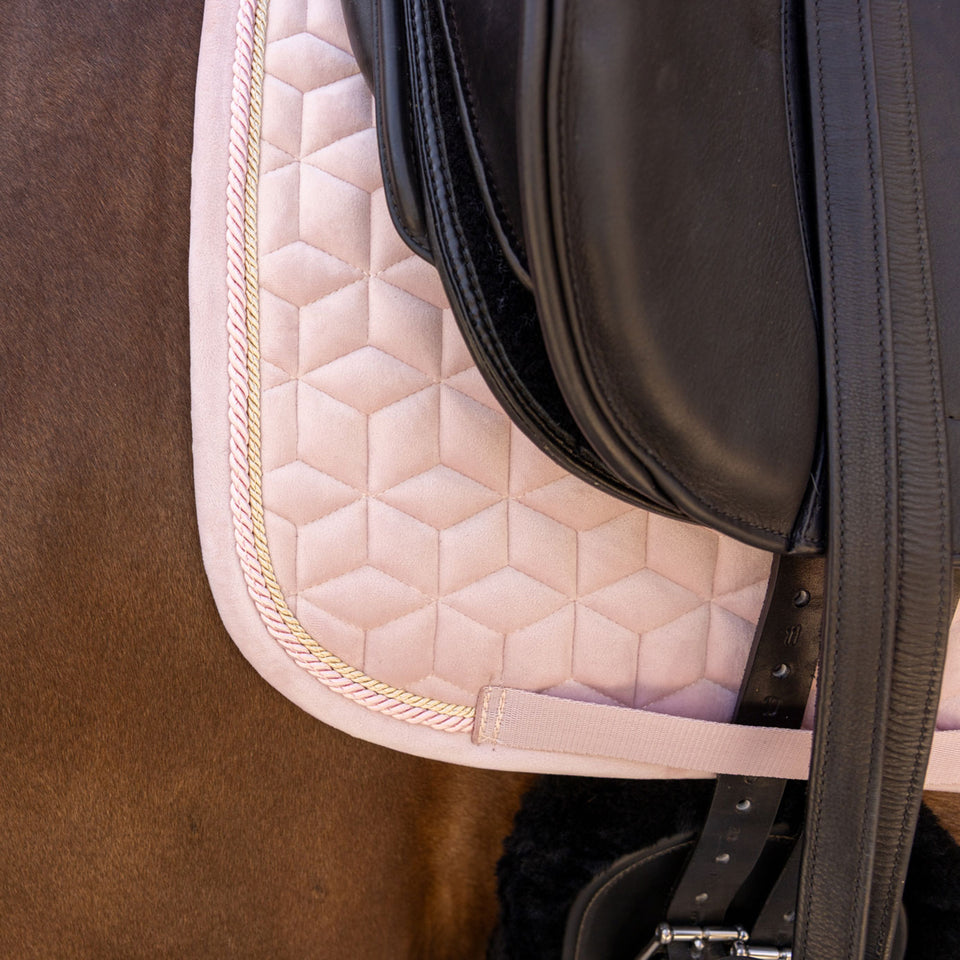 Kentucky Horsewear Velvet Dressage Saddle Cloth - Soft Rose