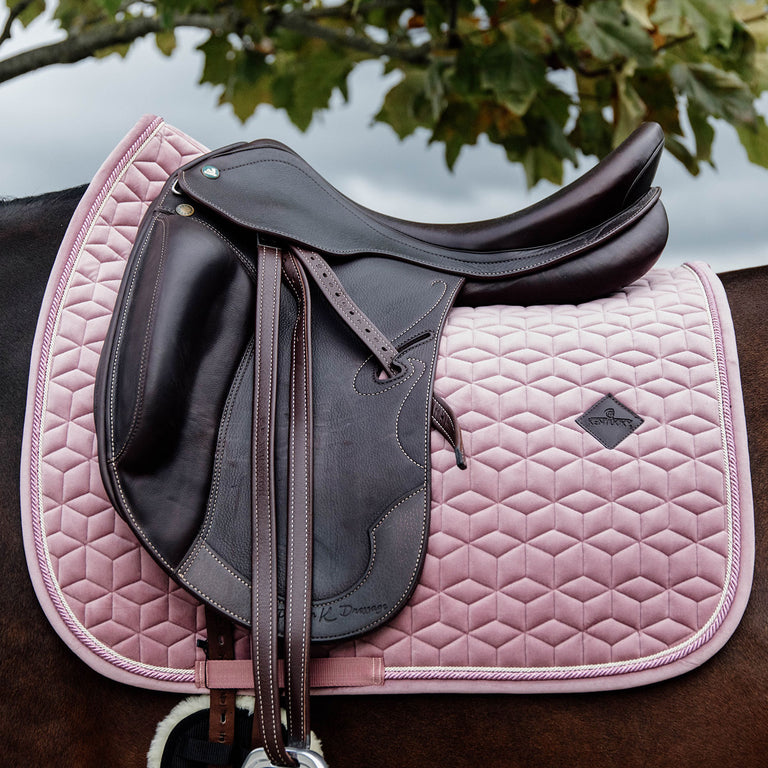 Kentucky Horsewear Velvet Dressage Saddle Cloth - Old Rose