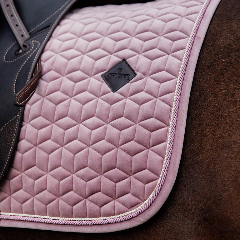 Kentucky Horsewear Velvet Dressage Saddle Cloth - Old Rose